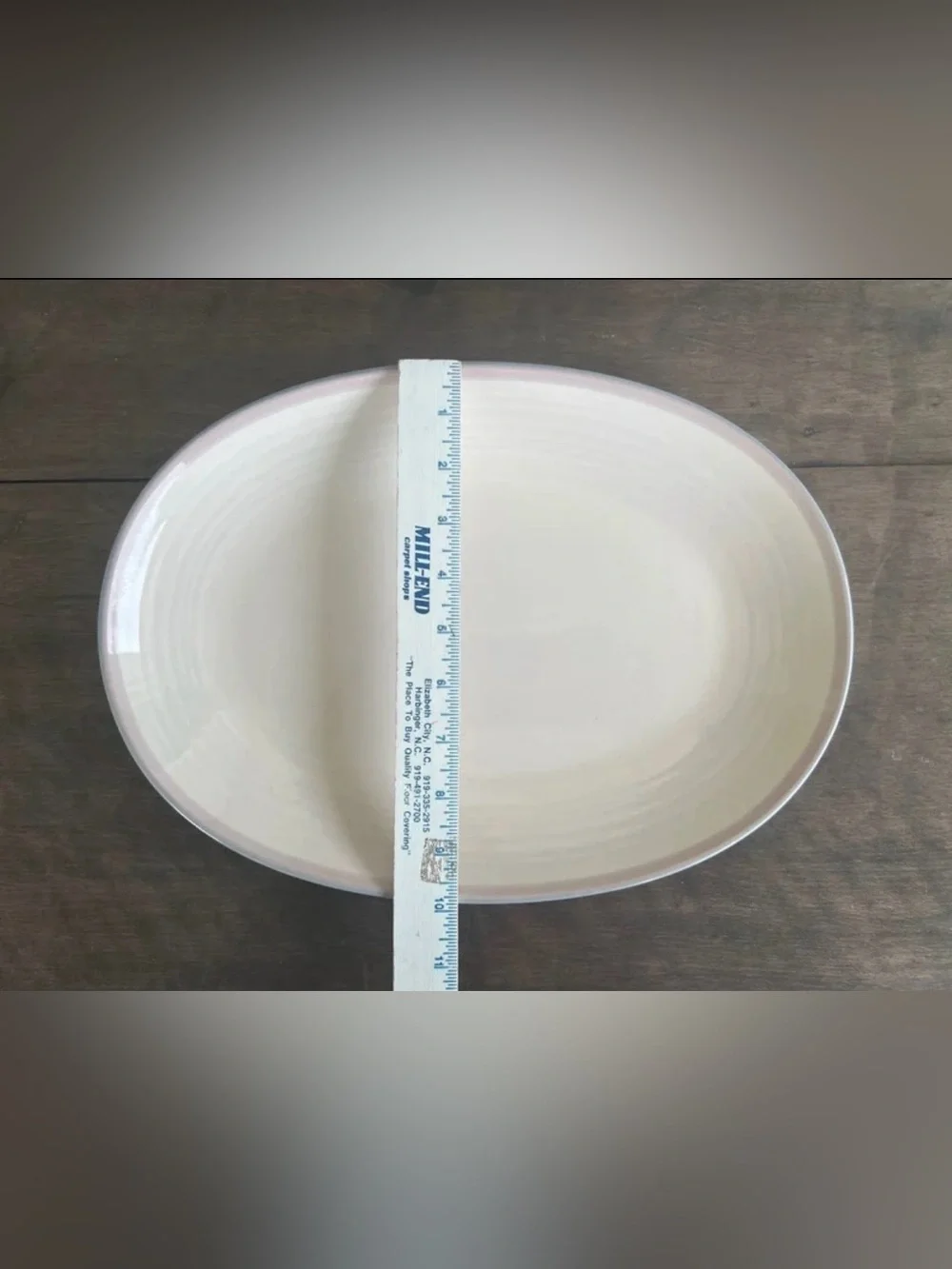 Pfaltzgraff Vintage 14 Inch Oval Serving Platter (Cream/Pink/Gray) Pink Aura